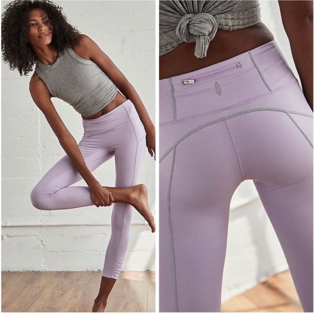 NEW FREE PEOPLE Movement You’re A Peach Purple Yoga Leggings Pants